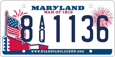 MD license plate 8AQ1136