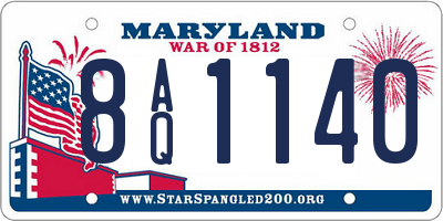 MD license plate 8AQ1140