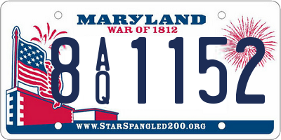 MD license plate 8AQ1152