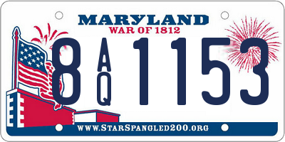 MD license plate 8AQ1153