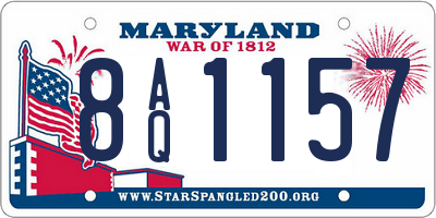 MD license plate 8AQ1157