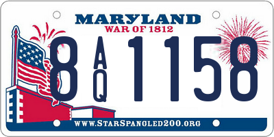 MD license plate 8AQ1158