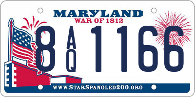 MD license plate 8AQ1166