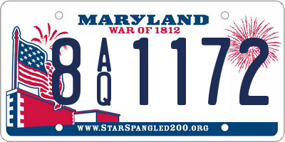 MD license plate 8AQ1172