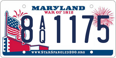 MD license plate 8AQ1175