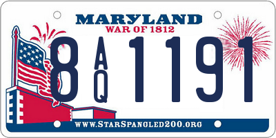 MD license plate 8AQ1191