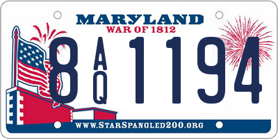 MD license plate 8AQ1194