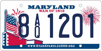 MD license plate 8AQ1201