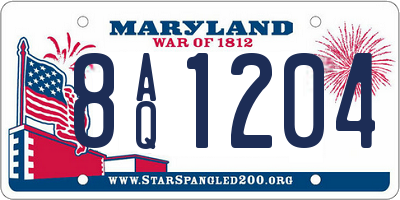 MD license plate 8AQ1204