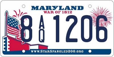 MD license plate 8AQ1206