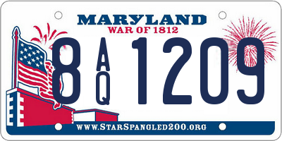 MD license plate 8AQ1209