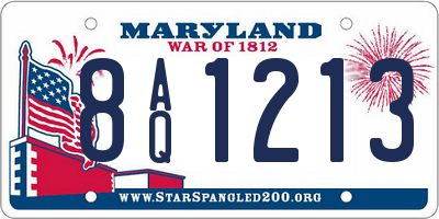 MD license plate 8AQ1213