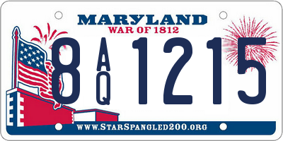 MD license plate 8AQ1215