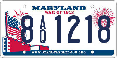 MD license plate 8AQ1218