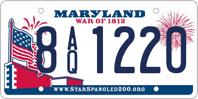 MD license plate 8AQ1220