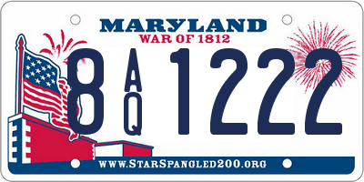 MD license plate 8AQ1222