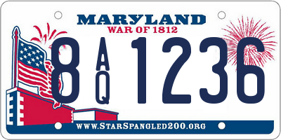 MD license plate 8AQ1236