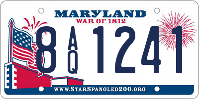 MD license plate 8AQ1241