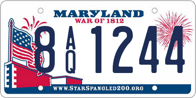 MD license plate 8AQ1244