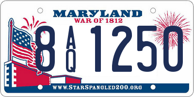 MD license plate 8AQ1250