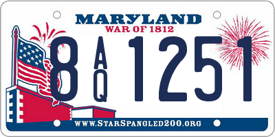 MD license plate 8AQ1251