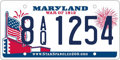 MD license plate 8AQ1254