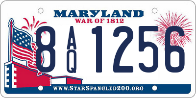 MD license plate 8AQ1256
