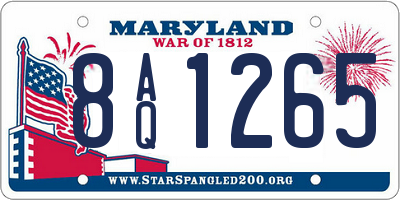 MD license plate 8AQ1265
