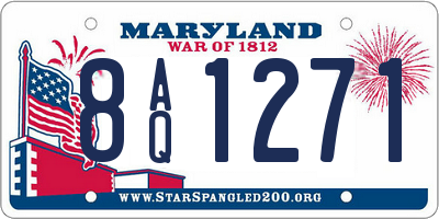 MD license plate 8AQ1271