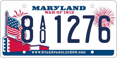 MD license plate 8AQ1276