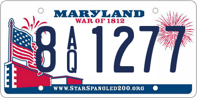 MD license plate 8AQ1277