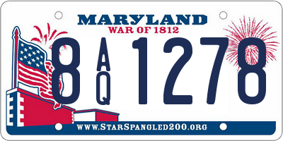 MD license plate 8AQ1278