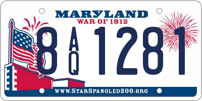 MD license plate 8AQ1281