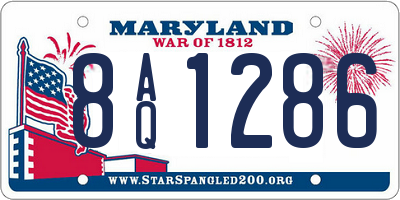 MD license plate 8AQ1286