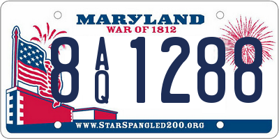 MD license plate 8AQ1288