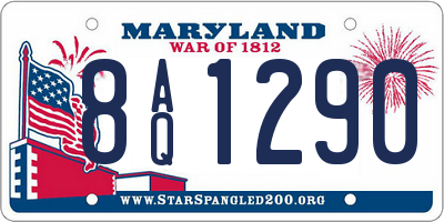 MD license plate 8AQ1290