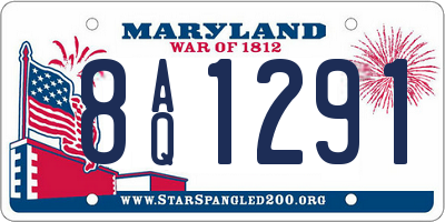 MD license plate 8AQ1291