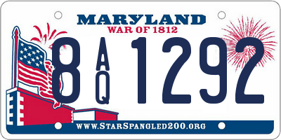 MD license plate 8AQ1292