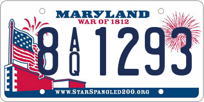 MD license plate 8AQ1293