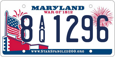 MD license plate 8AQ1296