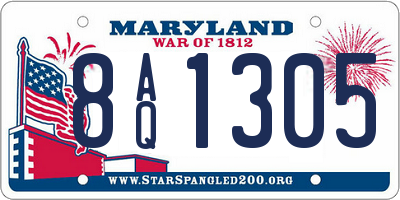 MD license plate 8AQ1305