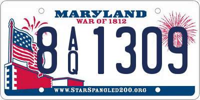 MD license plate 8AQ1309
