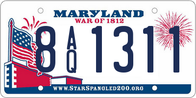MD license plate 8AQ1311