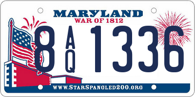 MD license plate 8AQ1336