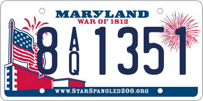 MD license plate 8AQ1351