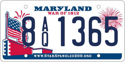 MD license plate 8AQ1365