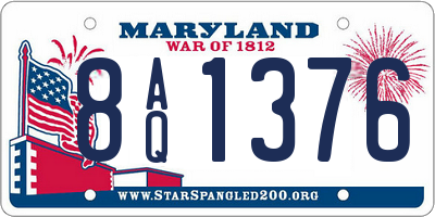 MD license plate 8AQ1376