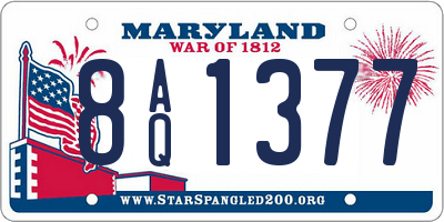 MD license plate 8AQ1377