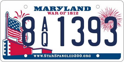 MD license plate 8AQ1393