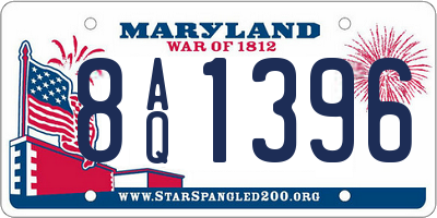 MD license plate 8AQ1396